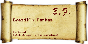 Brezán Farkas névjegykártya